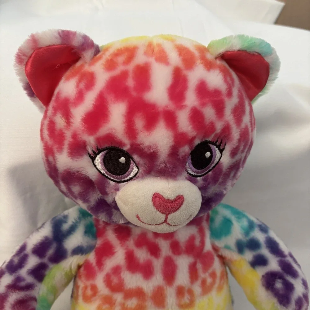Build-A-Bear Rainbow Spotted‎ Jaguar Leopard Cat Tie Dye Lisa Frank Style
